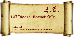 Lédeczi Barnabás névjegykártya