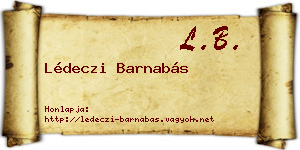 Lédeczi Barnabás névjegykártya